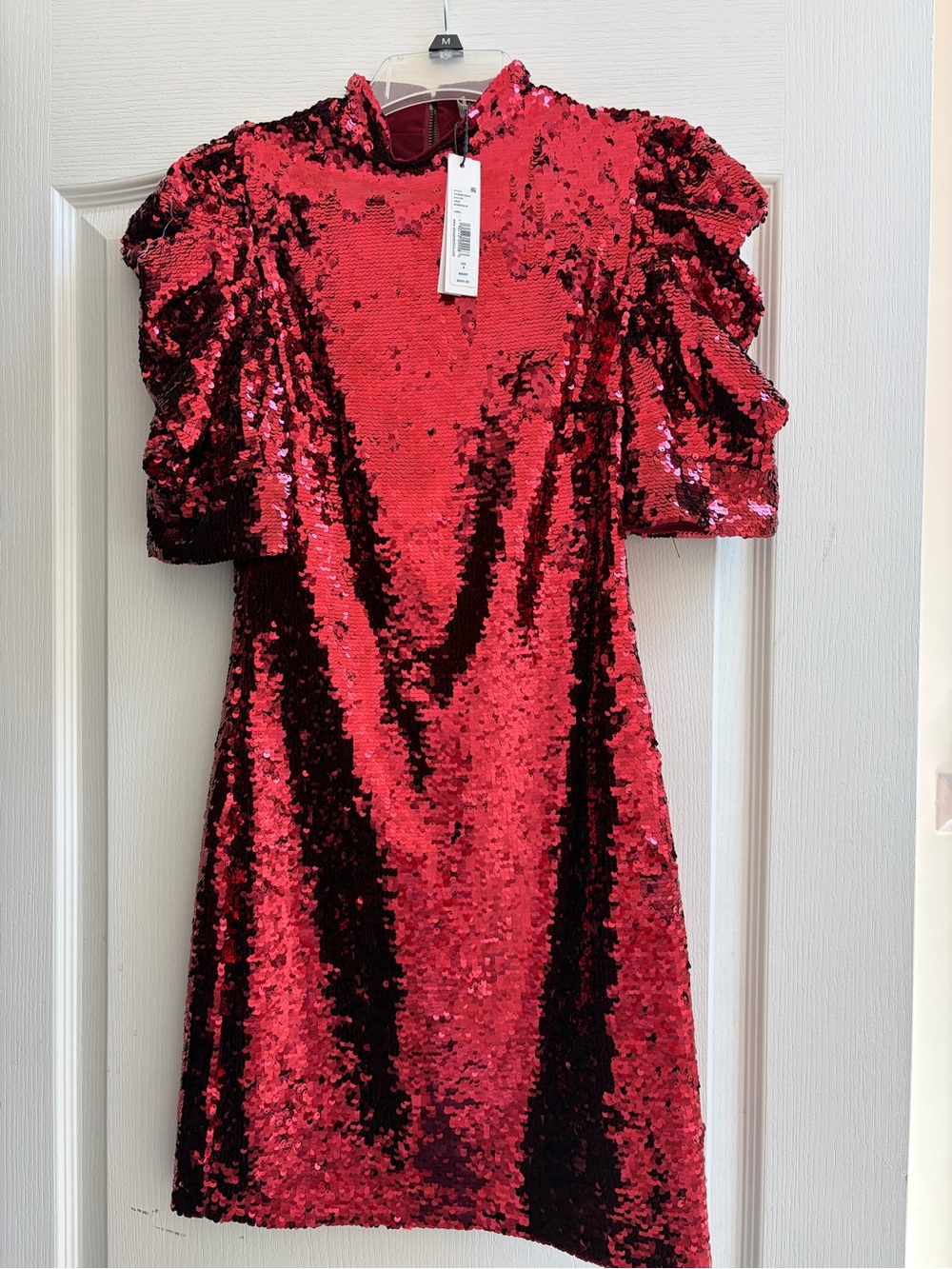 Alice + Olivia Bordeaux Red Sequin Mini Dress